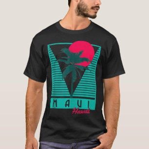 Camiseta Maui Hawaii Palm Trees Surf Vintage Retro Havaiano