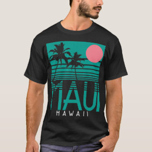 Camiseta Maui Hawaii Palm Trees Surf Vintage Retro Havaiano