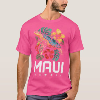 Camiseta Maui Hawaii Sea Turtle Scuba Merging Flower Hawaii