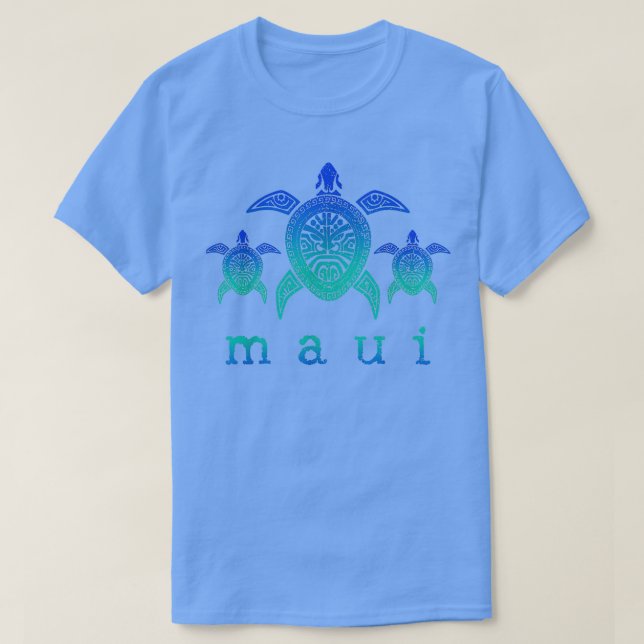 Camiseta Maui Hawaii Sea Turtles Hawaiian Scuba Diving Souv (Frente do Design)