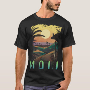 Camiseta Maui Retro Sunset Aloha Havaiana Férias Verão H