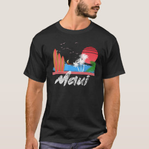 Camiseta Maui Retro Surf Hawaii Surfing Design