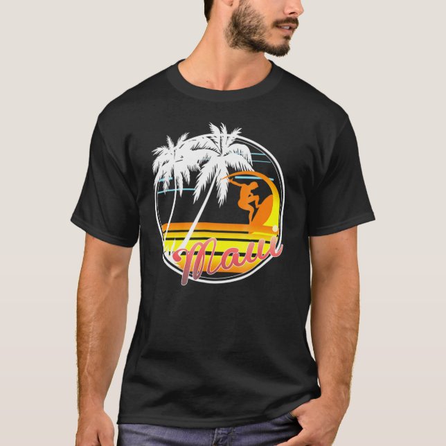 Camiseta Maui Surfing - Tee Surf do Havaí (Frente)