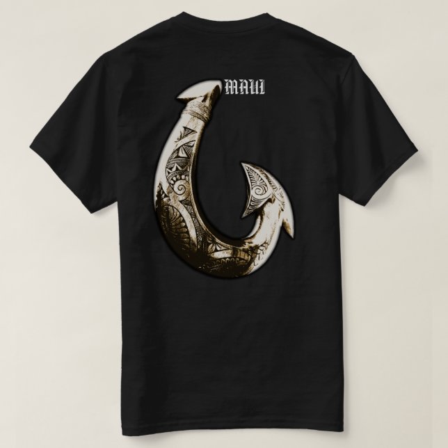Camiseta Maui Tribal Hook (Verso do Design)