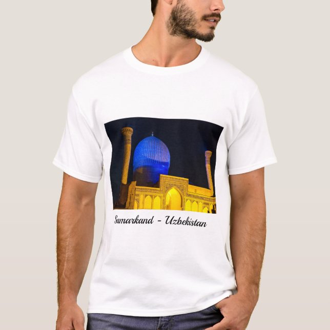 Camiseta Mausoléu de Amir Timur - Samarcanda, Uzbequistão (Frente)