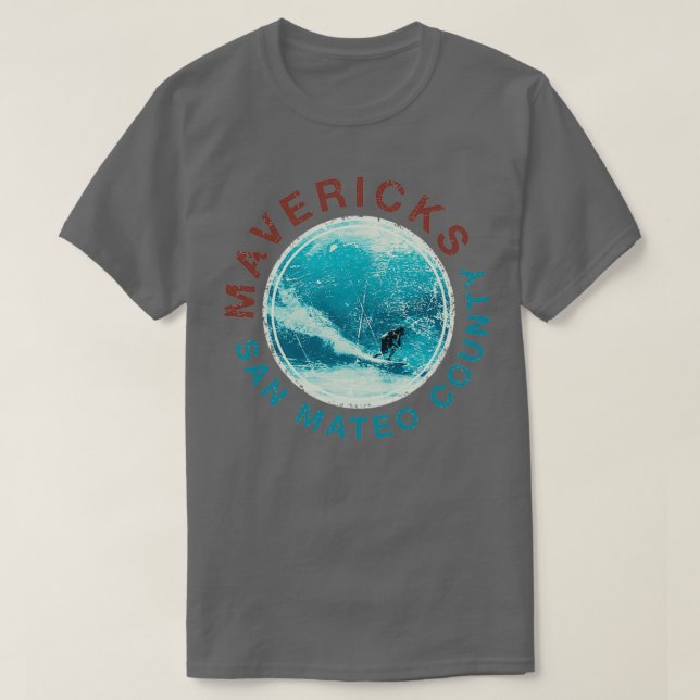 Camiseta MAVERICKS Surf Half Moon Bay Big Wave Surfing Cali (Frente do Design)