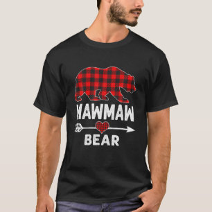Camiseta Mawmaw Bear Christmas Pajama Red Xadrez Buffalo Fa