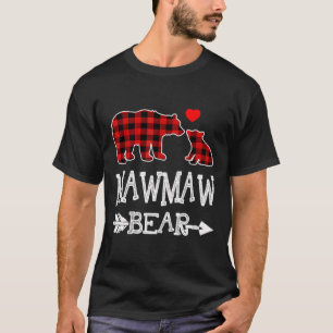 Camiseta Mawmaw Bear Christmas Pajama Red Xadrez Buffalo Fa