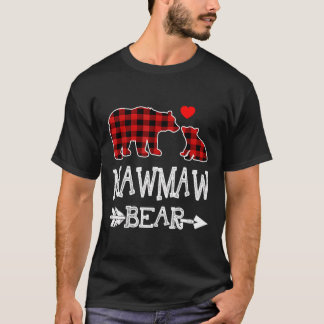 Camiseta Mawmaw Bear Christmas Pajama Red Xadrez Buffalo Fa