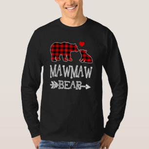 Camiseta Mawmaw Bear Red Buffalo Xadrez Vovó Urso Pajama
