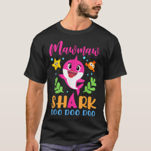 Camiseta Mawmaw Shark Mawmaw Shark Tubarão Família Mães Da