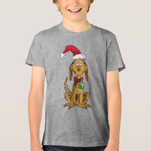 Camiseta Max o Cão com Chapéu de Papai Noel