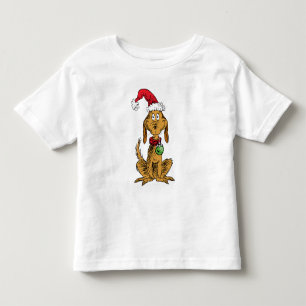 Camiseta Max o Cão com Chapéu de Papai Noel