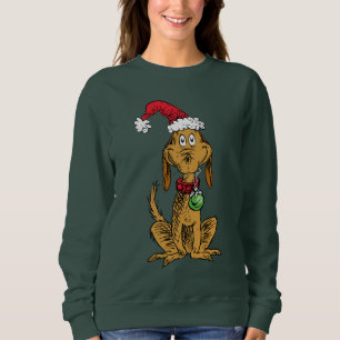 Camiseta Max o Cão com Chapéu de Papai Noel