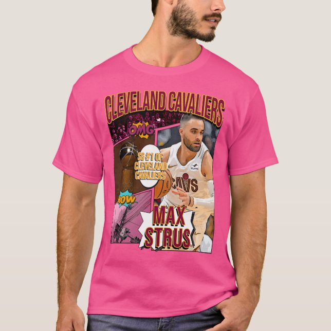 Camiseta Max Strus Cavaliers de Arte de Basquete 1 (Frente)