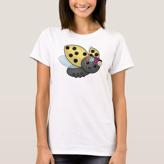 Camiseta May Day Ladybug com banda de ouvido Flower Chain (Frente)