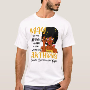 Camiseta May É Minha Rainha Africana de Aniversário Junenuu