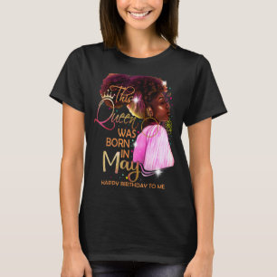 Camiseta May Girl Birthday Melanin Afro Queen For Black Wo
