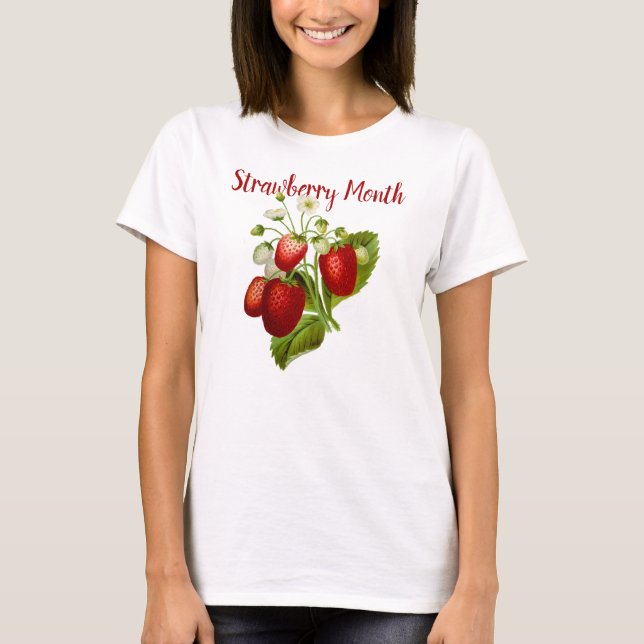 Camiseta May is Strawberry Mês, Vintage Strawberry (Frente)
