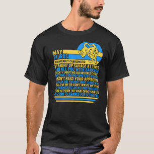 Camiseta May Taurus Facts Zodiac Sinal de Girassol Astrolog