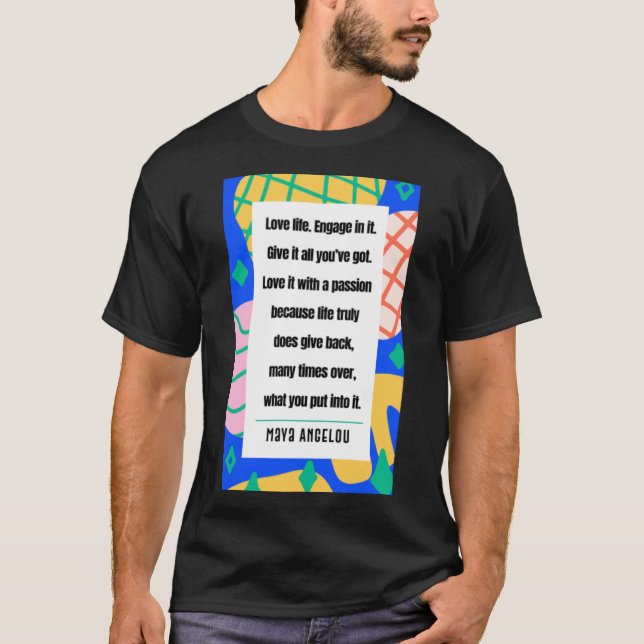 Camiseta Maya Angelou - Vida amorosa (Frente)