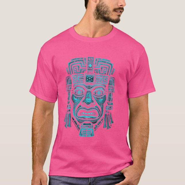 Camiseta Maya Deus Mayan Mask Hunab Ku (Frente)