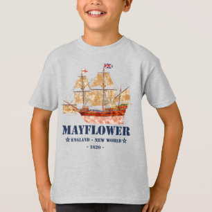 Camiseta Mayflower Tall Ship - Inglaterra para o Novo Mundo