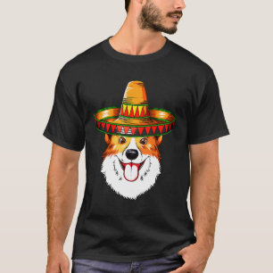 Camiseta Mayo Mexicano Sombrero Corgi