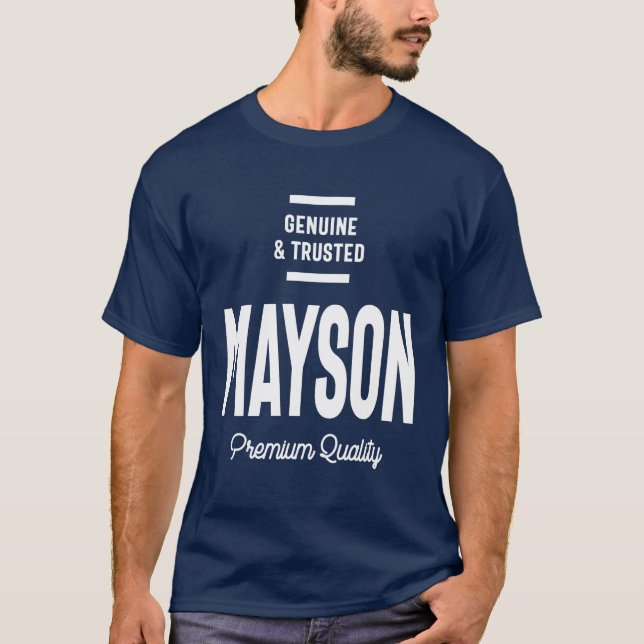 Camiseta Mayson Personalizado Nome Presente de Aniversário (Frente)