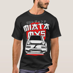 Camiseta Mazda mx5 miata red moon (impressão branco) Sticke