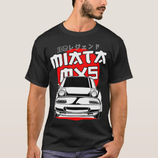 Camiseta Mazda mx5 miata red moon (impressão branco) Sticke