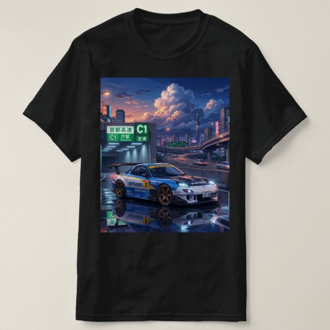 Camiseta Mazda RX-7 FD Carro de Corrida (Frente do Design)