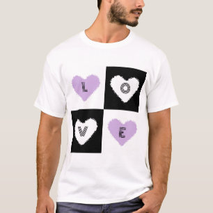 Camiseta Mazipoodles Corações Abstração Amor Lilac