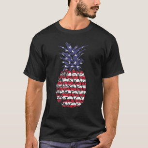 Camiseta Mb35 Abacaxi Patriótico 4º De Julho Bandeira Ameri