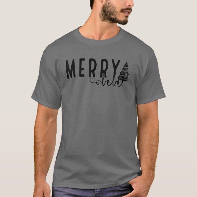 Camiseta Mb Feliz Engraçada Bebe Árvore de Natal Xmas dá pr (Frente)
