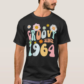 Camiseta Mb Groovy Desde 1964 Flor Hippie 58º Aniversário V
