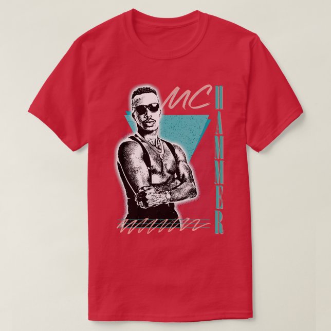 Camiseta MC Hammer - Estilo de Retro - Design de Arte do Ve (Frente do Design)