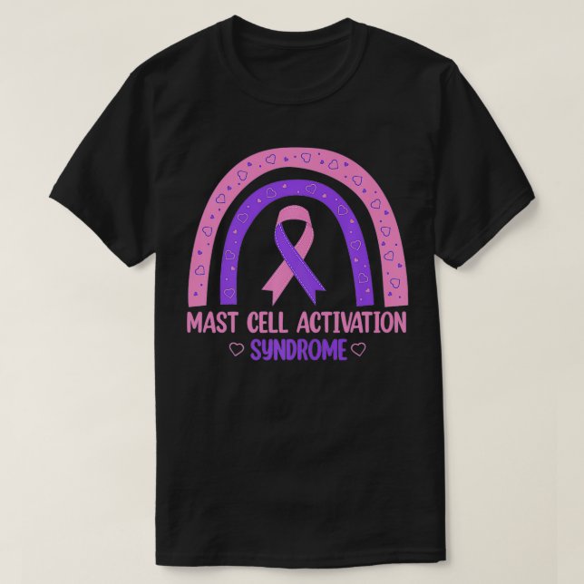 Camiseta MCAS Mast Cell Activation Syndrome Awareness Ribbo (Frente do Design)