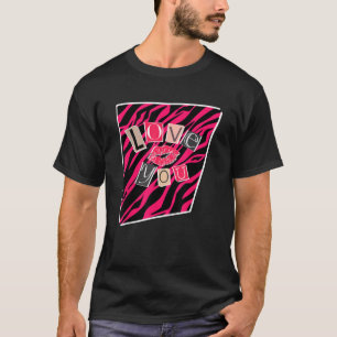 Camiseta McBling Aestético Rosa Quente E Zebra Negra Kiss L