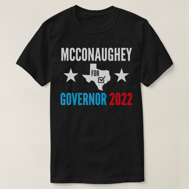 Camiseta McConaughey Para A Votação De Chás Governador (Frente do Design)