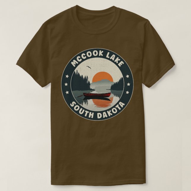 Camiseta McCook Lake South Dakota Sunset (Frente do Design)