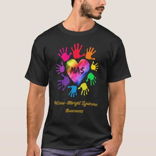 Camiseta Mccune - Mãos de Consciência da Síndrome de Albrig (Frente)