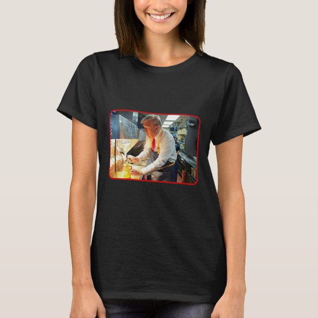 Camiseta Mcdon Engraçado Donald Trump Batata Frita Cozinhan (Frente)