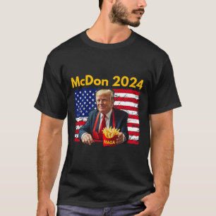 Camiseta Mcdon Engraçado Donald Trump Batata Frita Cozinhan