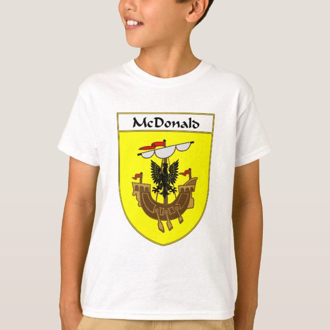 Camiseta McDonald Casaco de Armas/Proteção Familiar (Frente)