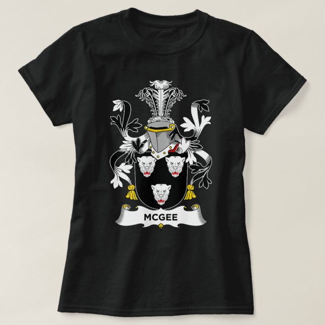 Camiseta McGee Casaco de Guarda Familiar de Armas (Frente do Design)