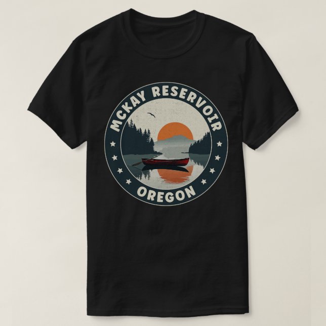 Camiseta McKay Reservoir Oregon Sunset (Frente do Design)