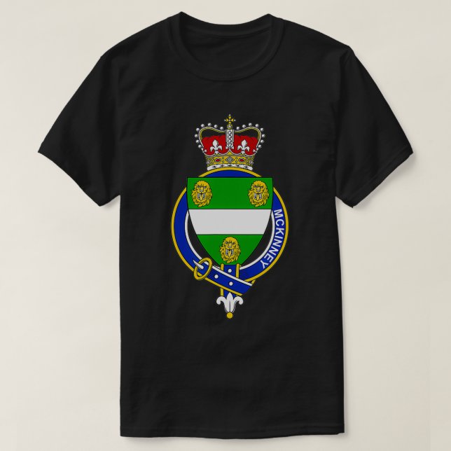 Camiseta McKinney Casaco de Guarda Familiar de Armas (Frente do Design)