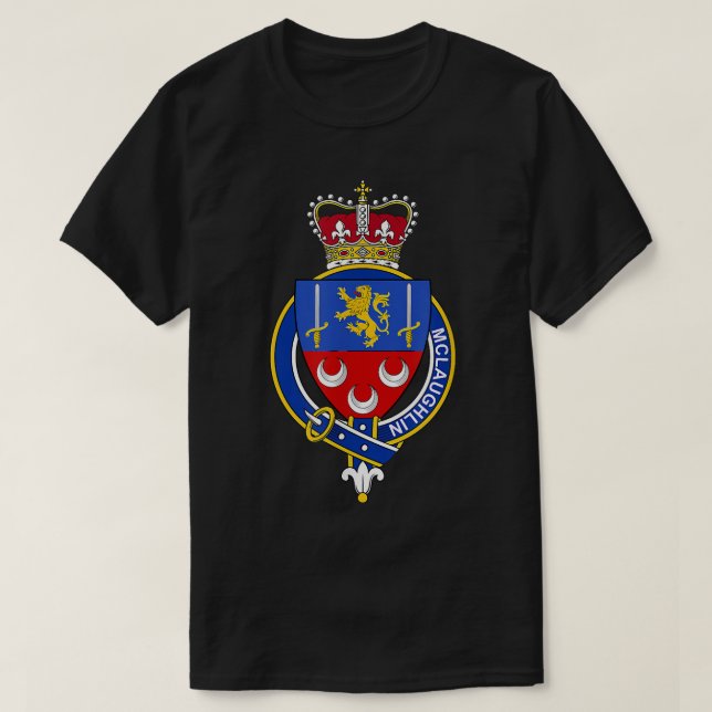 Camiseta McLaughlin Casaco da Guarda Familiar de Armas (Frente do Design)