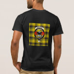 Camiseta McLeod Clan Tartan, Badge and Motto Tshirt<br><div class="desc">The McLeod clan tartan,  badge and motto.</div>